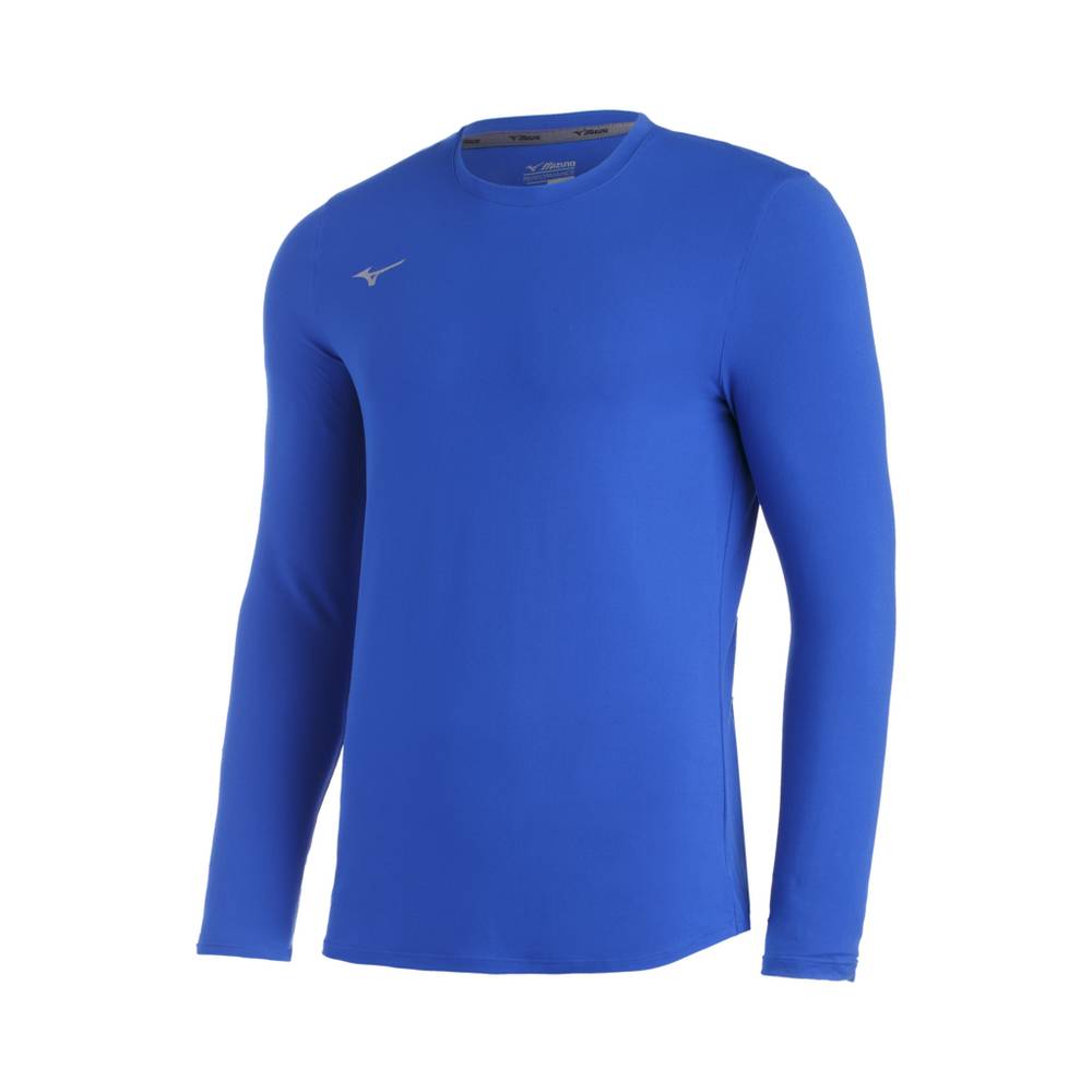 Mizuno Comp Diamond Long Sleeve Crew - Erkek Gömlek - Kraliyet Mavisi Türkiye (LBISJU-376)